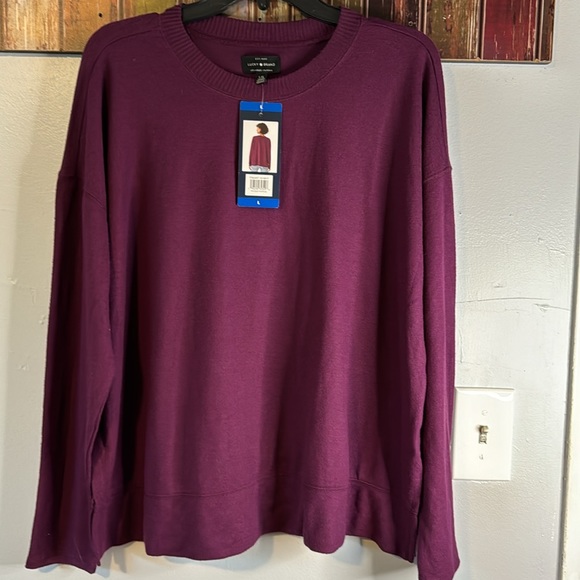 Lucky Brand Women’s potent purple Crewneck Pullover SoftKnit Sweater - Picture 4 of 10